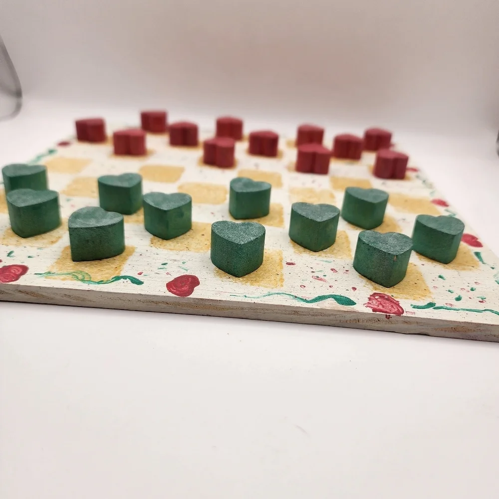 Handmade Wooden Checkers Board Game 9x9